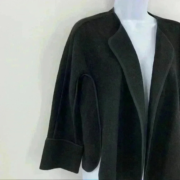 Ann Taylor Loft Black Wool Blend Open Front Cardigan S - Picture 3 of 7